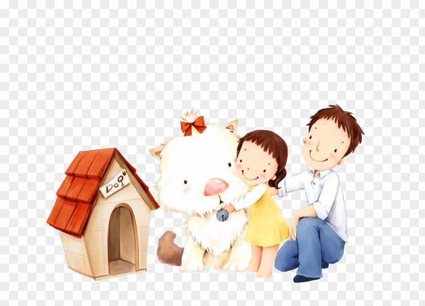 Puppy Cartoon Bear Father's Day Dad And Daughter Family Father PNG