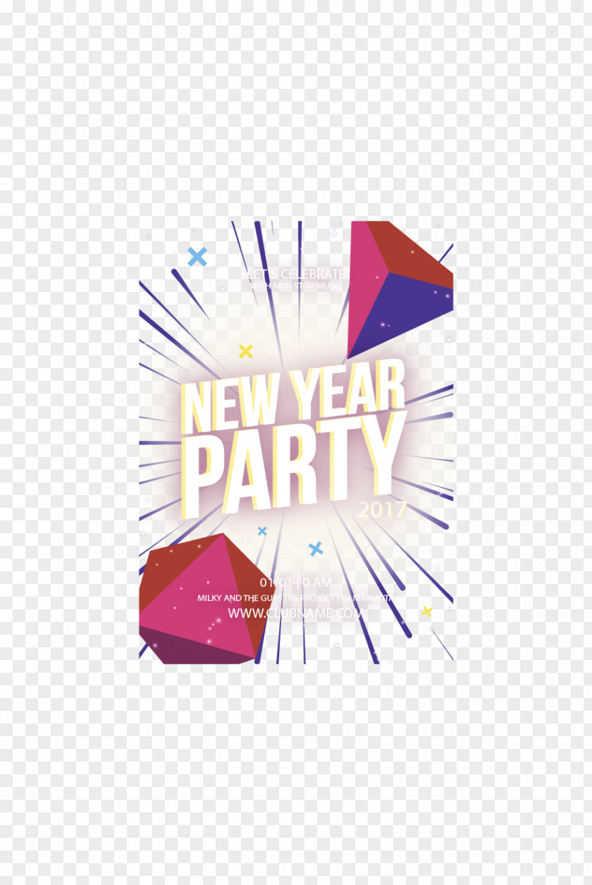 Ray Emitting Party Poster Light New Year PNG