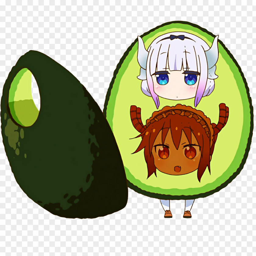 Avocado Miss Kobayashi's Dragon Maid Sorbetes Clip Art PNG