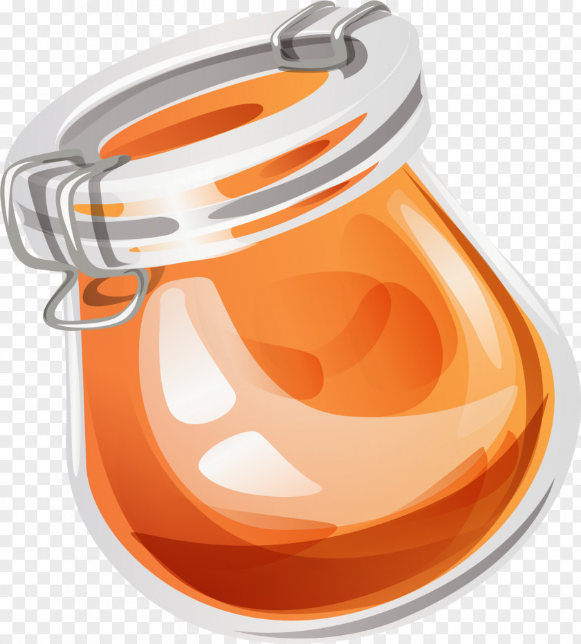 Hand Painted Transparent Jar Toast Honey Icon PNG