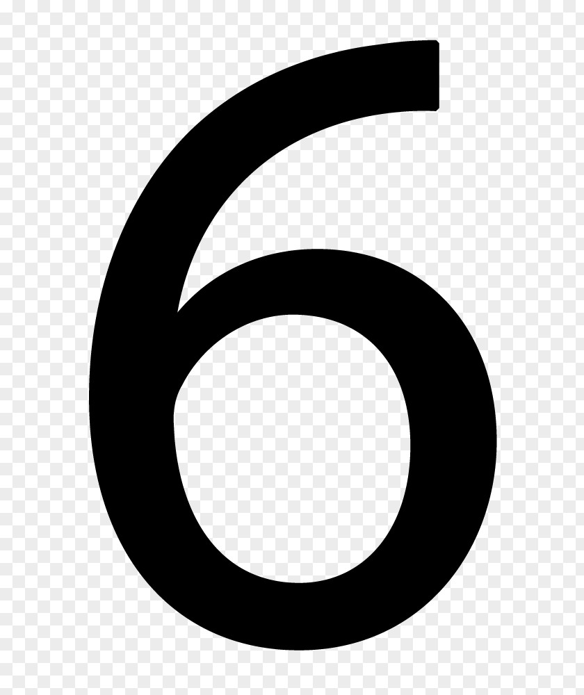 Number 6 Black And White Circle Pattern PNG