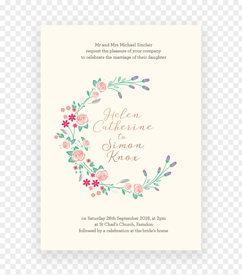 Wedding Invitation Convite Floral Design Monogram PNG