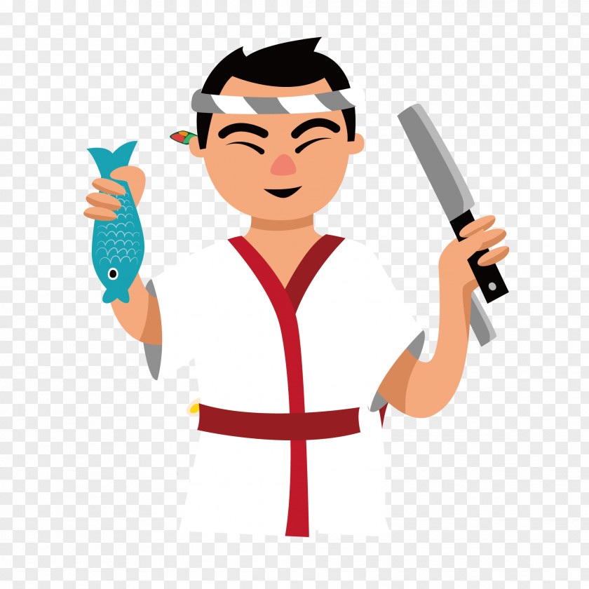 Chef Sushi Vector Graphics Cartoon Clip Art PNG