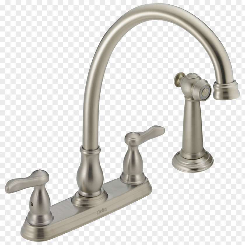 Faucet Tap Sink Stainless Steel Moen Handle PNG