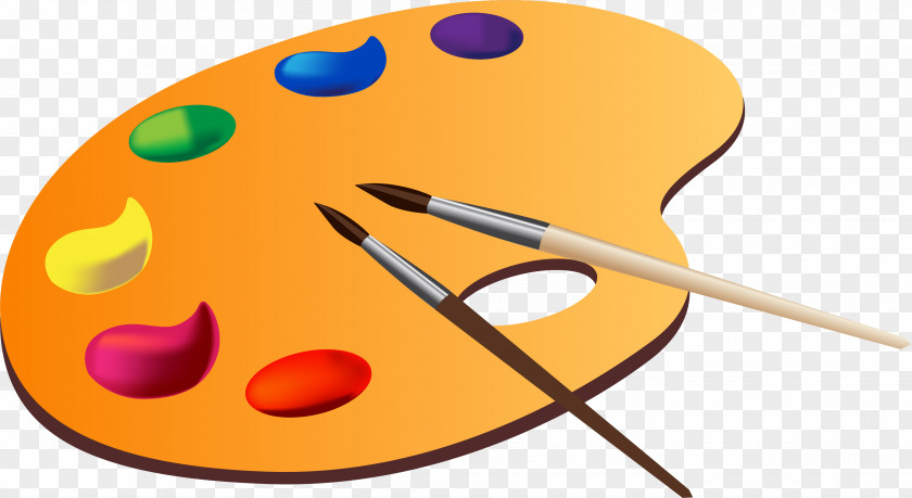 Paintbrushes Design Element Watercolor Painting Palette Vector Graphics Image PNG