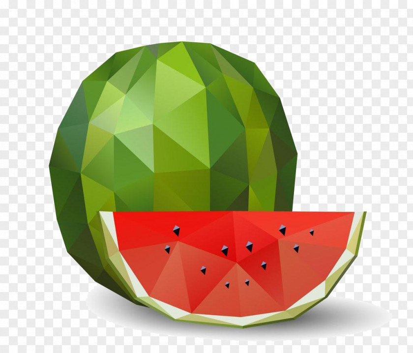 Watermelon Fruit Polygon Euclidean Vector PNG