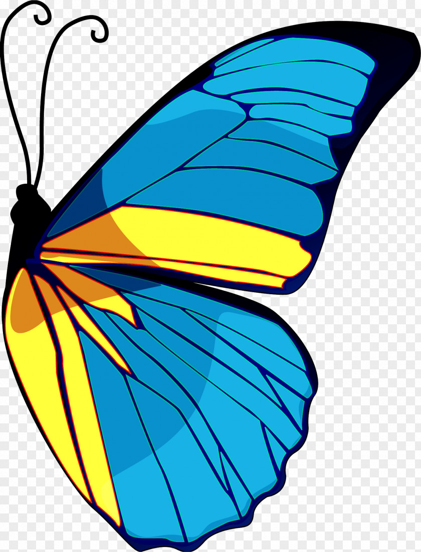 Blue Butterfly Monarch Logo Poster PNG