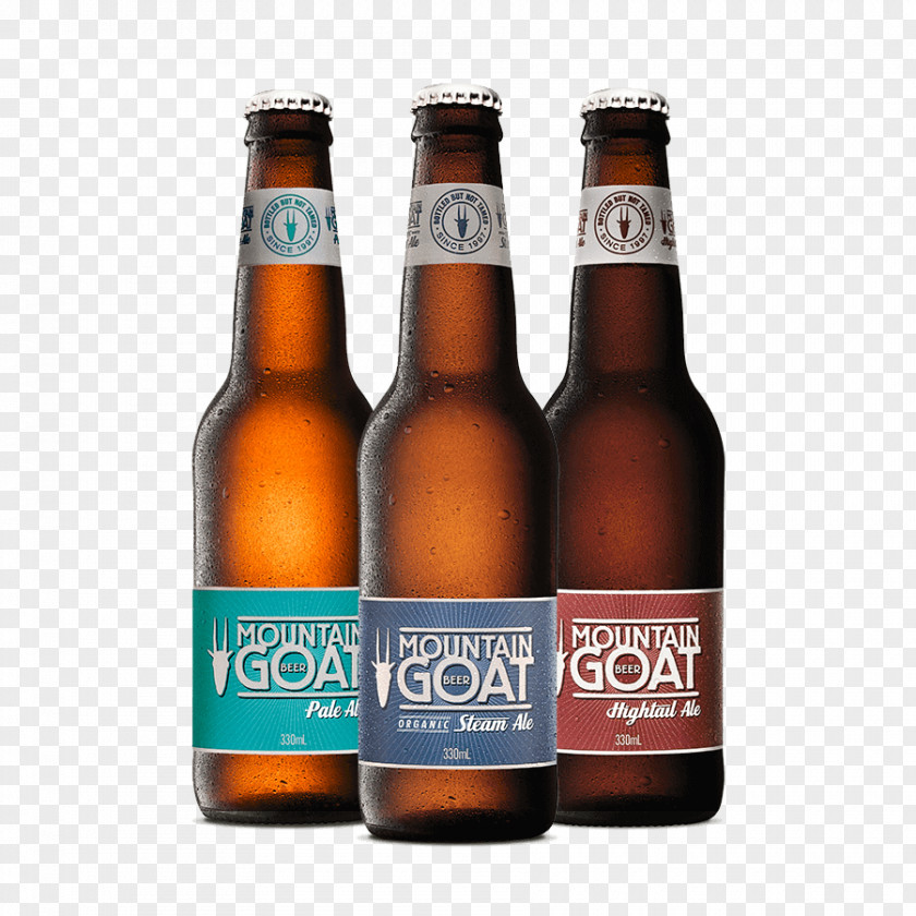 Mountain Goat Lager Beer Bottle Ale PNG