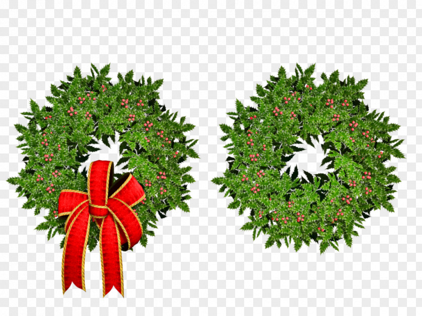 Christmas Laurel Wreath Ornament Art PNG