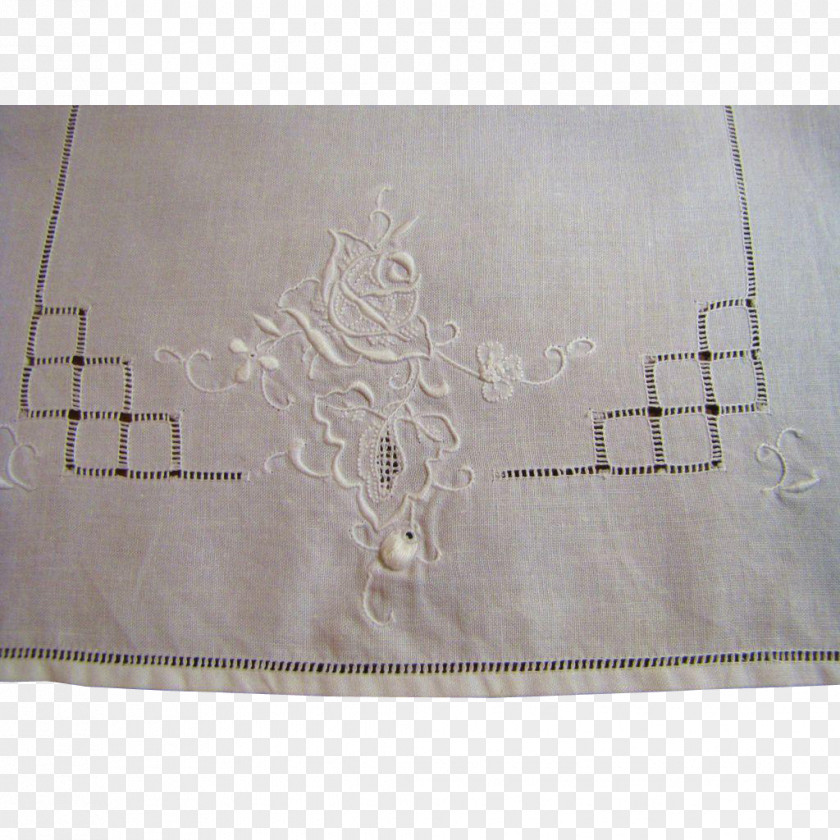 Embroidered Envelopes Place Mats Rectangle Material Beige PNG