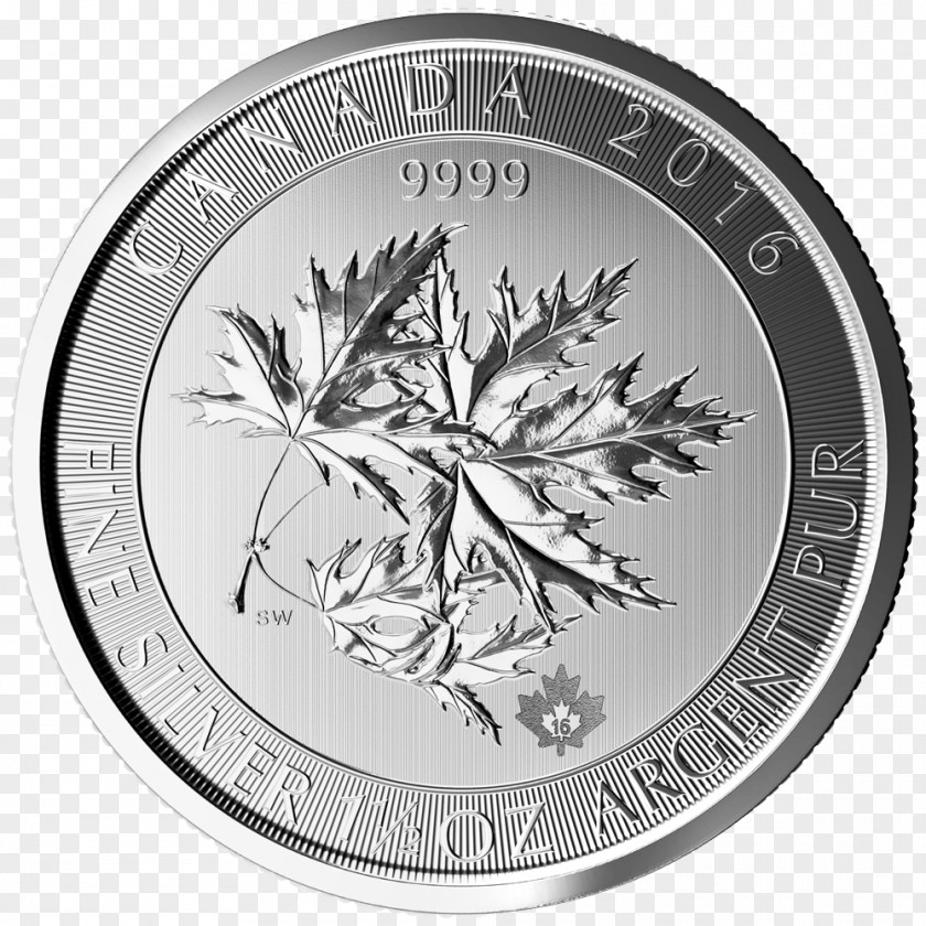 Coin Silver Canadian Gold Maple Leaf PNG