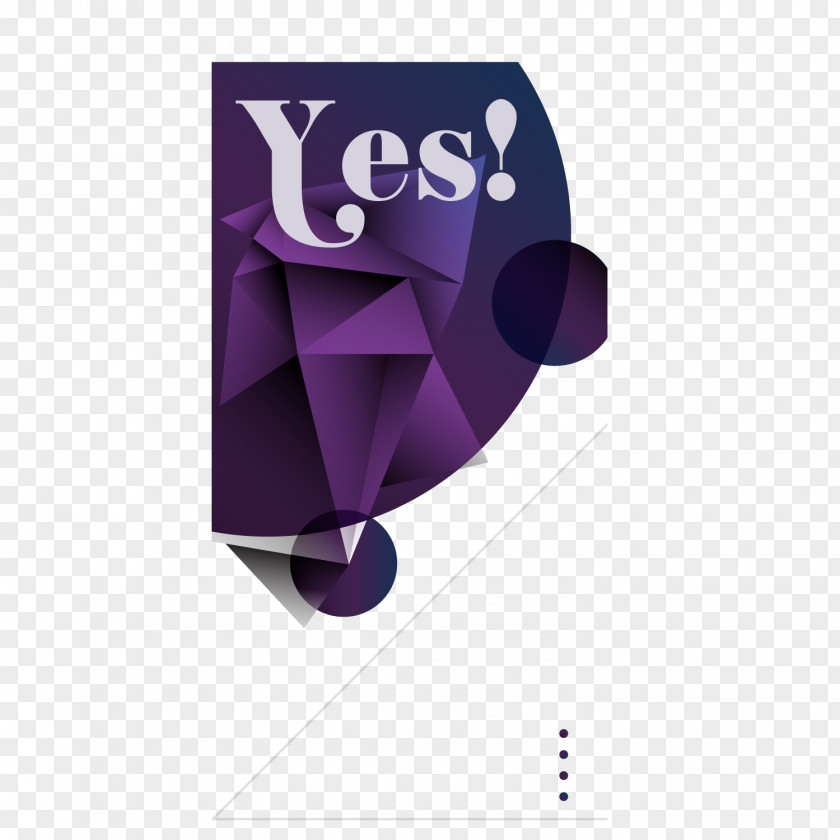 Elegant Purple Yes Art Word Vector Material Abstract Poster Shape PNG