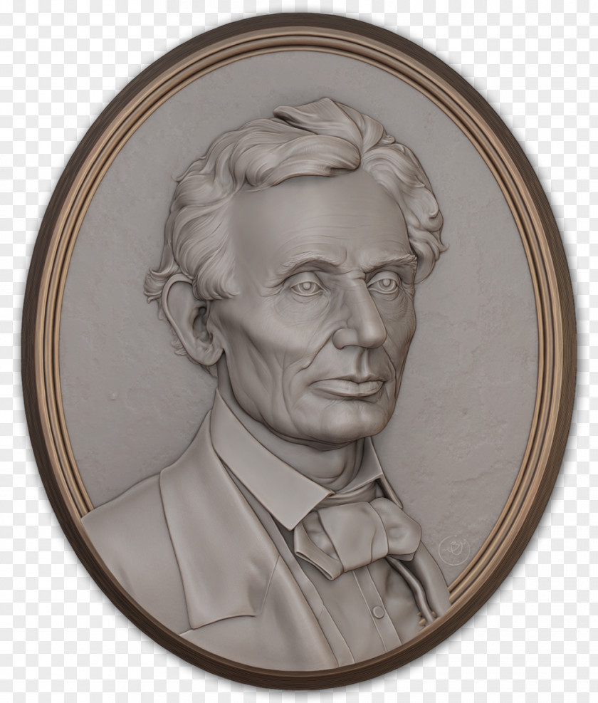 Lincoln Memorial Abraham Portrait Sculpture Relief Digital Sculpting PNG