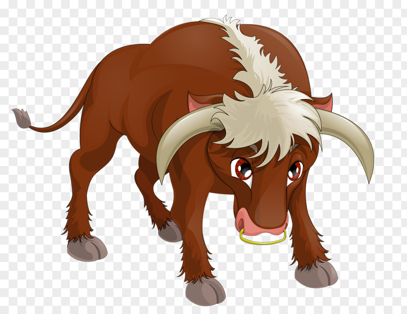 Longhorn Cow Cattle Cartoon Illustration PNG
