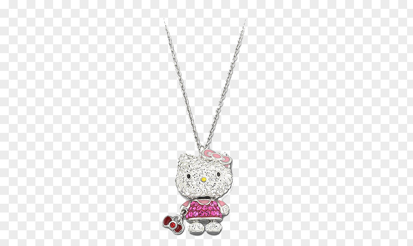 Swarovski Jewelry Cat Necklace Women KITI Locket Hello Kitty Pendant Chain PNG