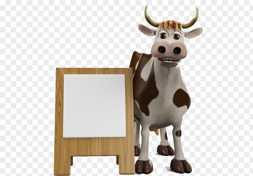 A Cow Chinese Zodiac 3D Computer Graphics Ox Cartoon Illustration PNG