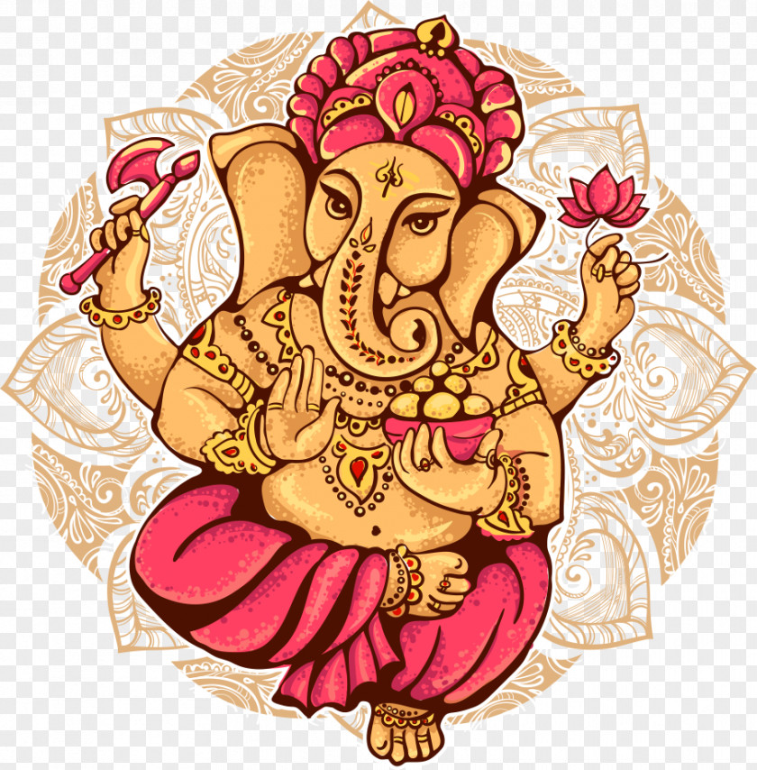 Vector Cartoon Statues Ganesha Shiva Ganesh Chaturthi Illustration PNG