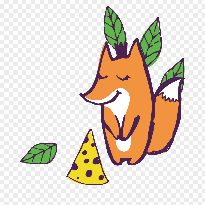 Cute Little Fox Illustration PNG