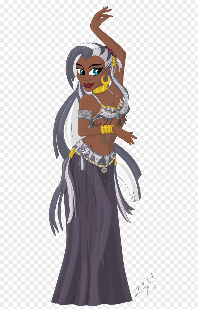 Belly Dancer Costume Design Cartoon Figurine PNG