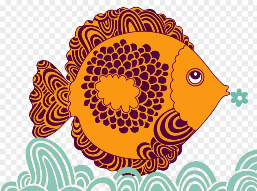Fish Pattern Drawing Illustration PNG