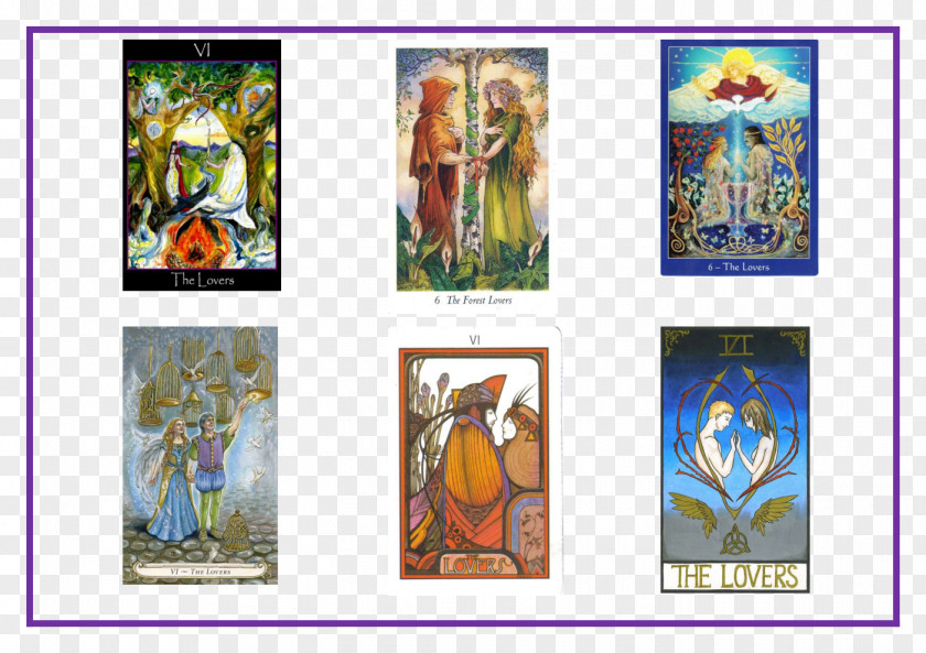 Lovers Hart Painting The Soul: Tarot Art Of David Palladini Stained Glass Majorelle Garden Blue Modern PNG