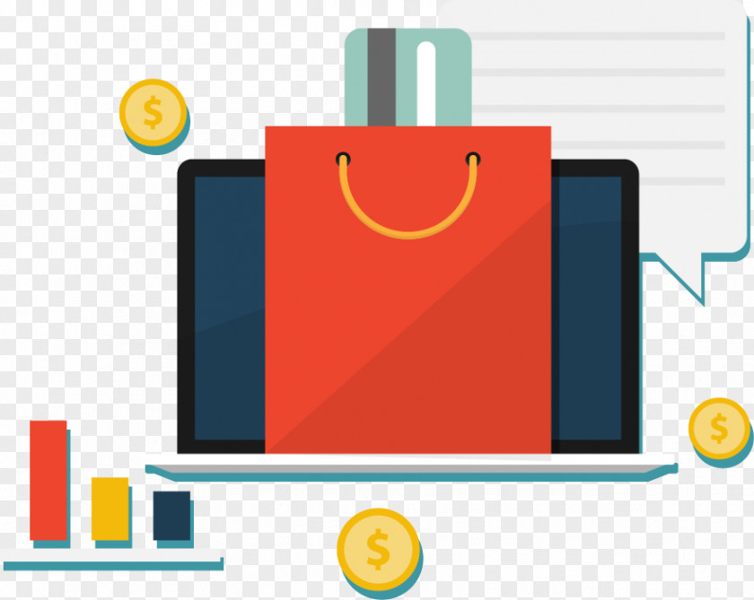 Online Shopping Vector Illustration Flat Design Clip Art PNG