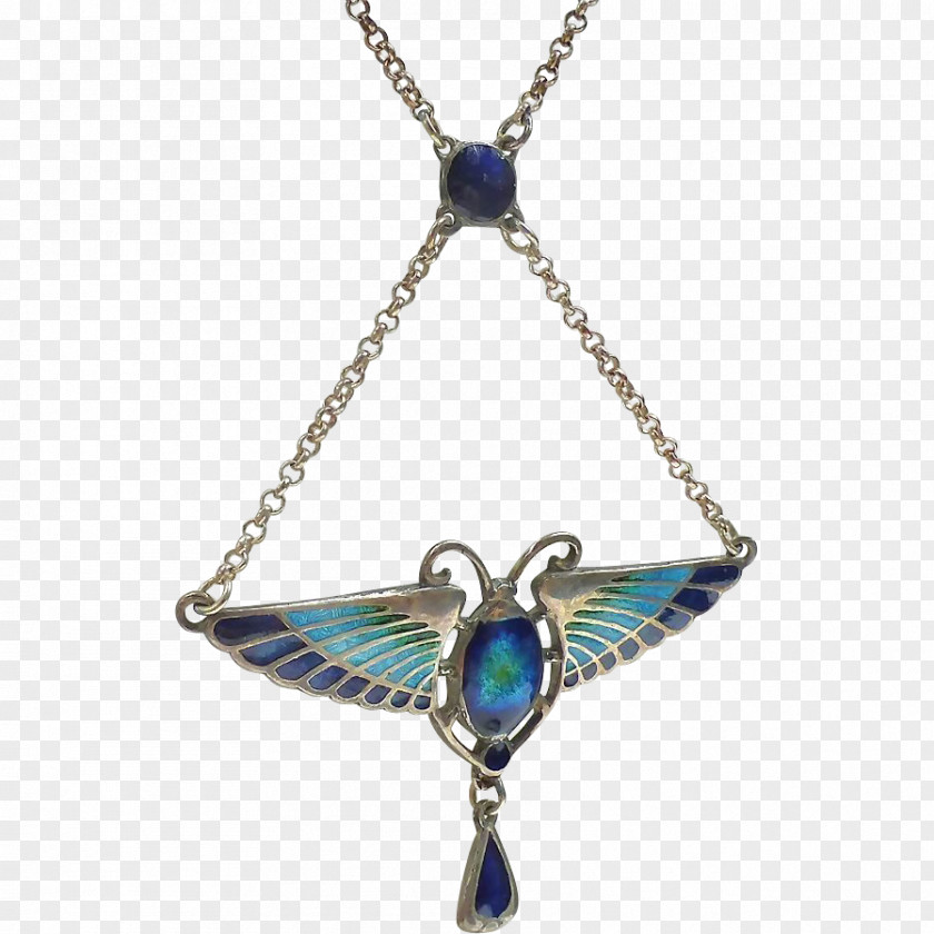 Butterfly Turquoise Cobalt Blue Necklace Charms & Pendants PNG