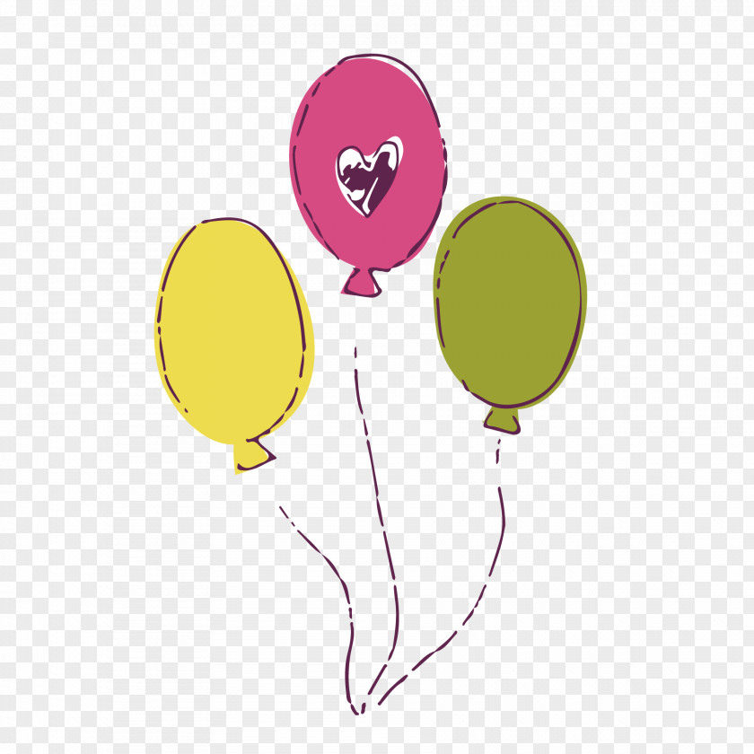 Cartoon Style Balloon Watercolor Painting Vecteur PNG