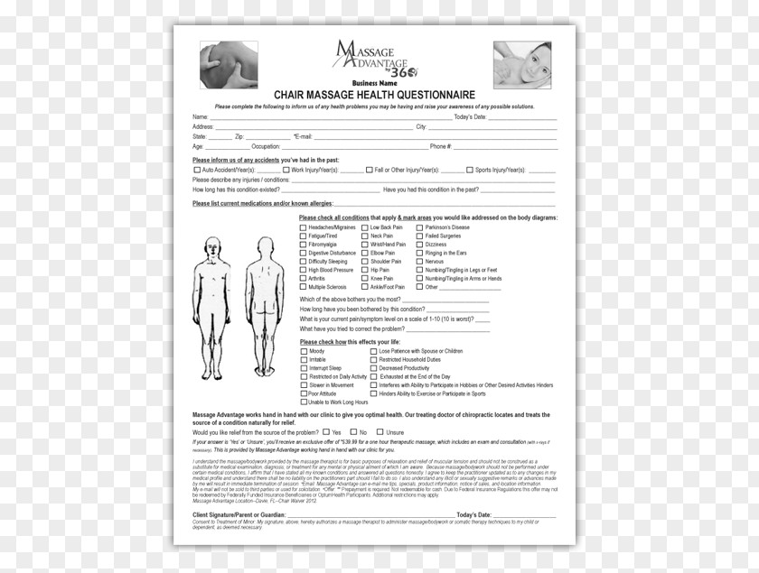 Letter Of Appointment Massage Chair Health Form PNG