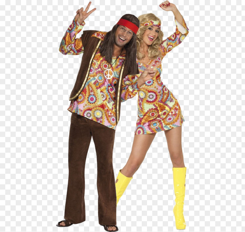 Woman 1960s 1970s Woodstock Costume Party PNG