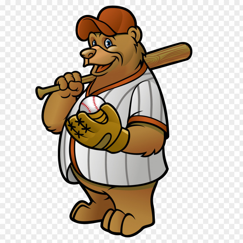 Cubs Play Baseball Bear Cartoon Clip Art PNG