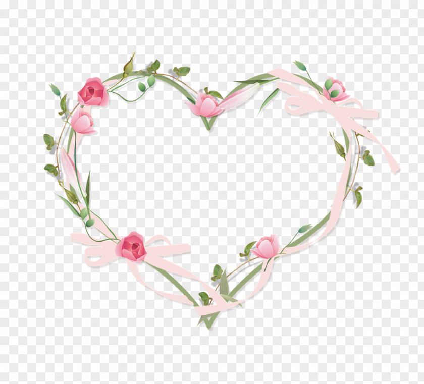 Floral Border Design Creative Pattern Picture Frame Heart Flower Rose Clip Art PNG