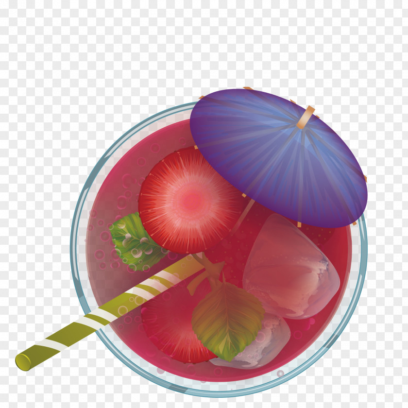 Vector Strawberry Juice Cocktail PNG