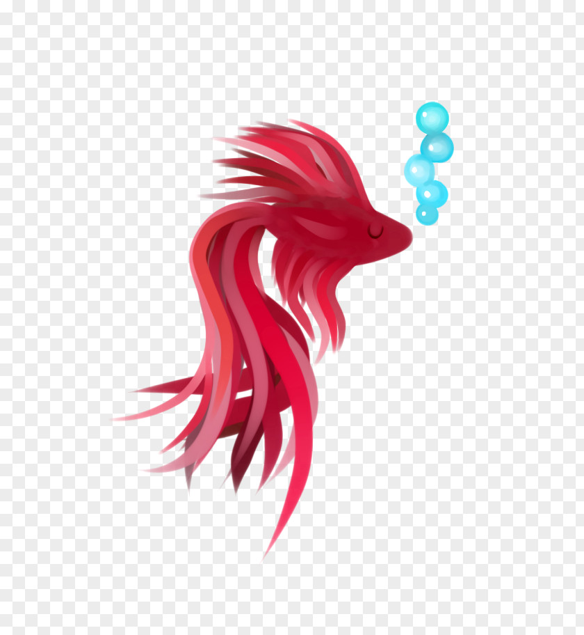 Betta Red Pink Magenta Fish Font PNG