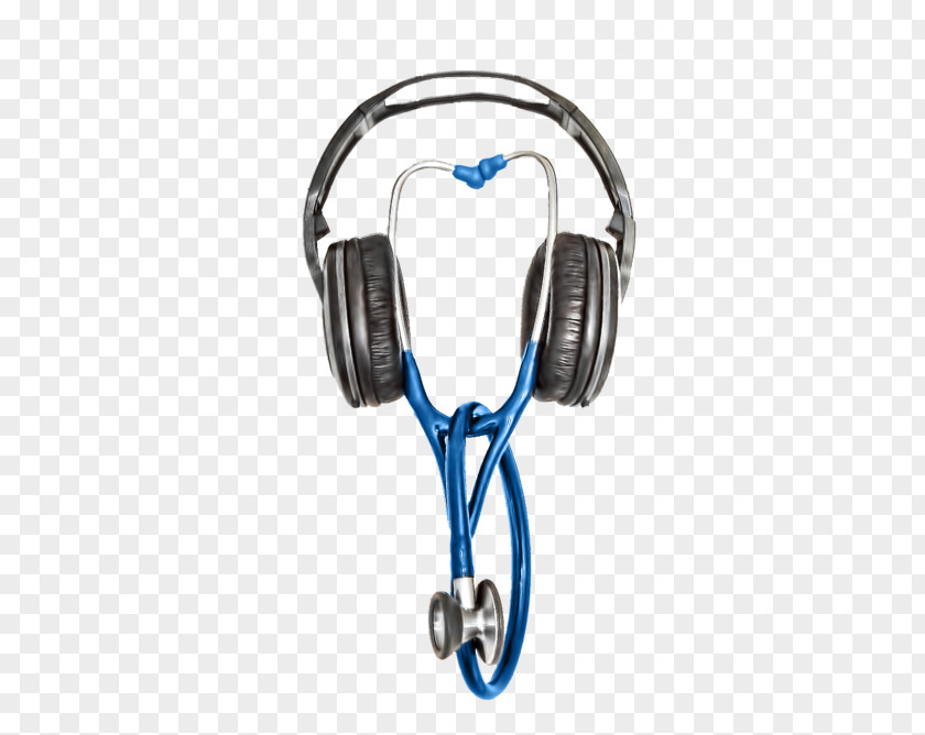 Blue Stethoscope Headphones Headset Audio PNG