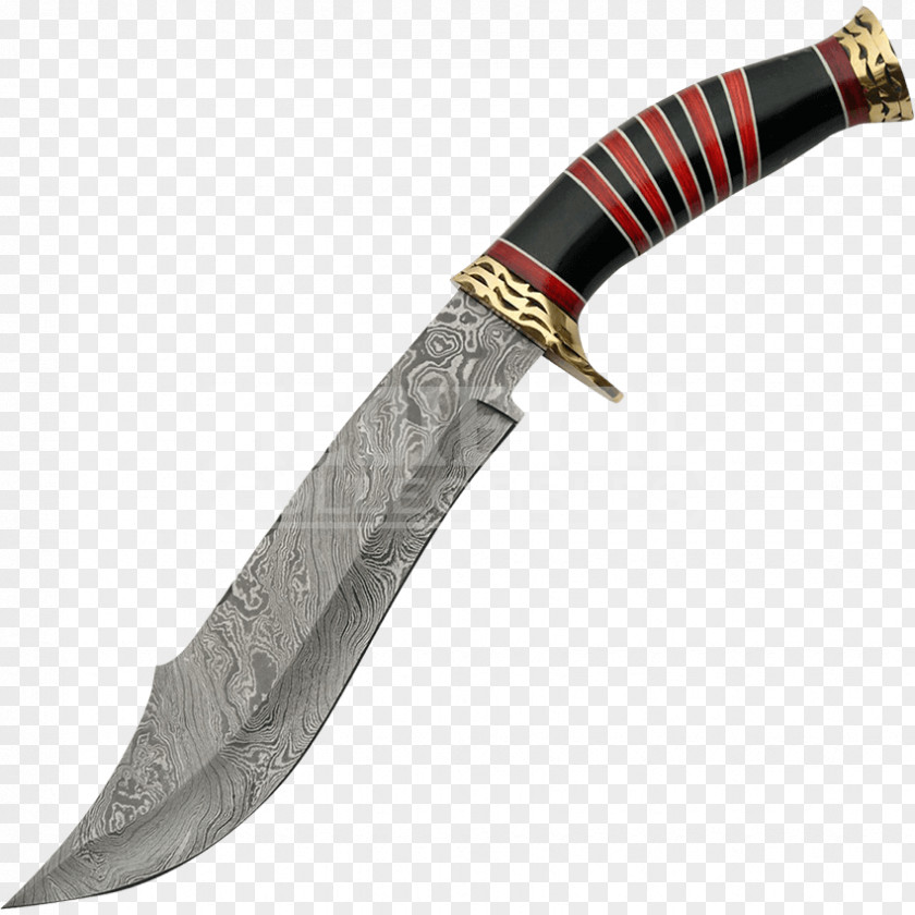 Knife Bowie Damascus Steel Hunting & Survival Knives PNG
