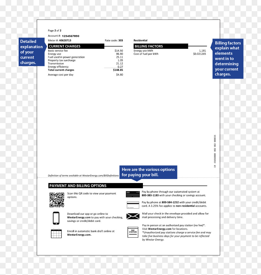Energy Evergy Invoice Electric Utility Power PNG