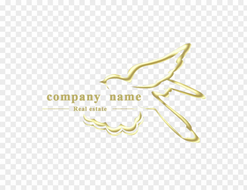 Golden Swallow Silhouette Logo Brand Font PNG