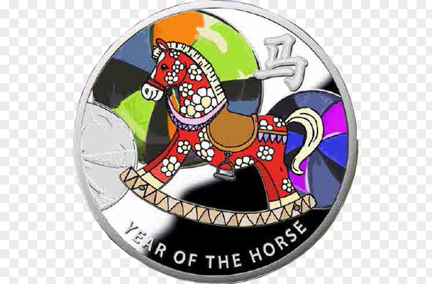 Horse Coin Chinese Zodiac New Year Silver PNG