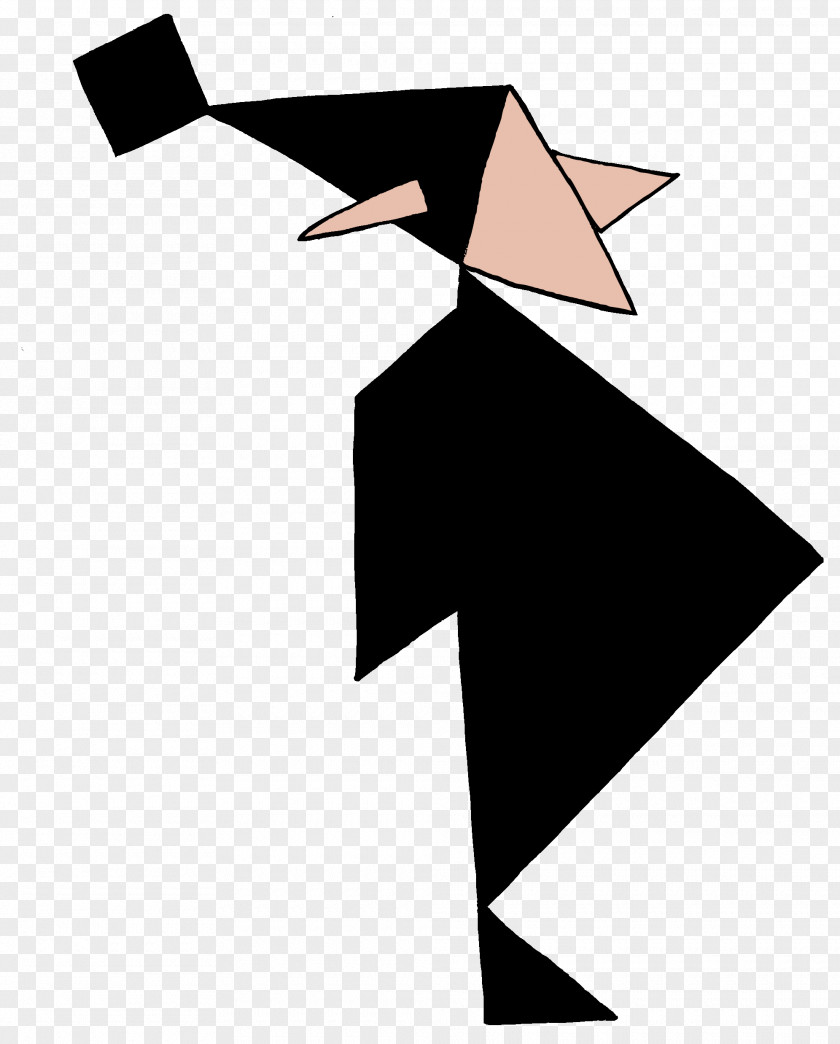 Witch Tangram Silhouette Drawing PNG