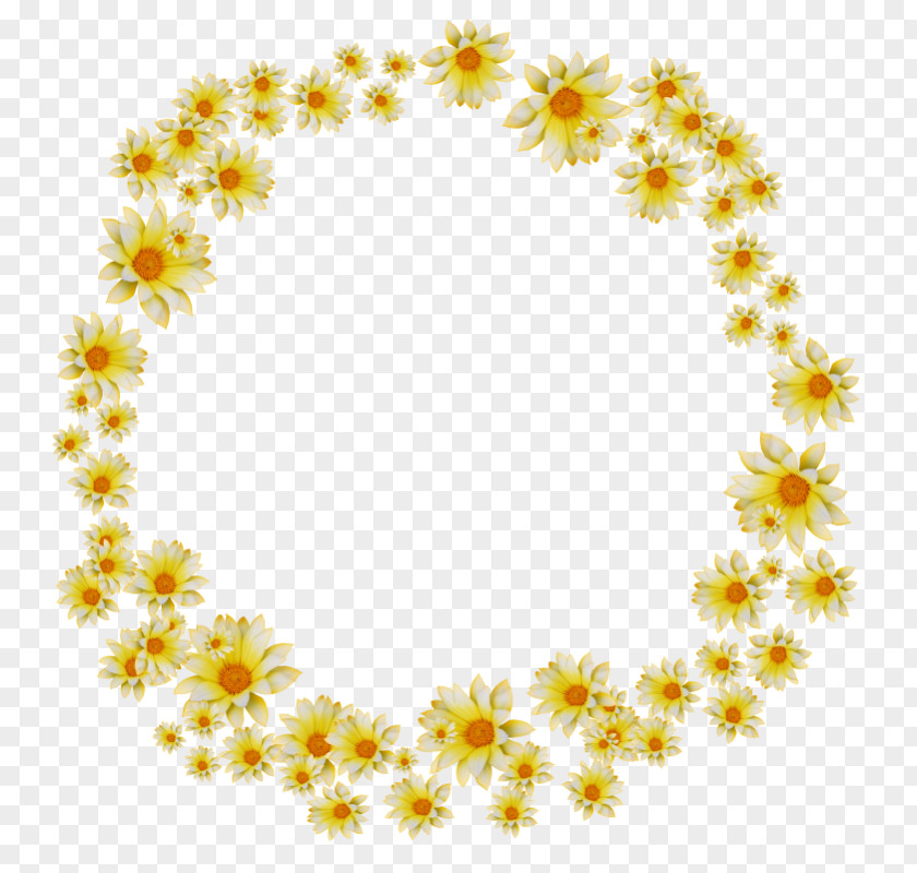 Chamomile Pattern Flower Wreath PNG