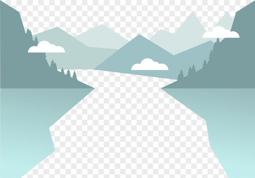 Icy Snow Mountain Landscape Euclidean Vector Illustration PNG