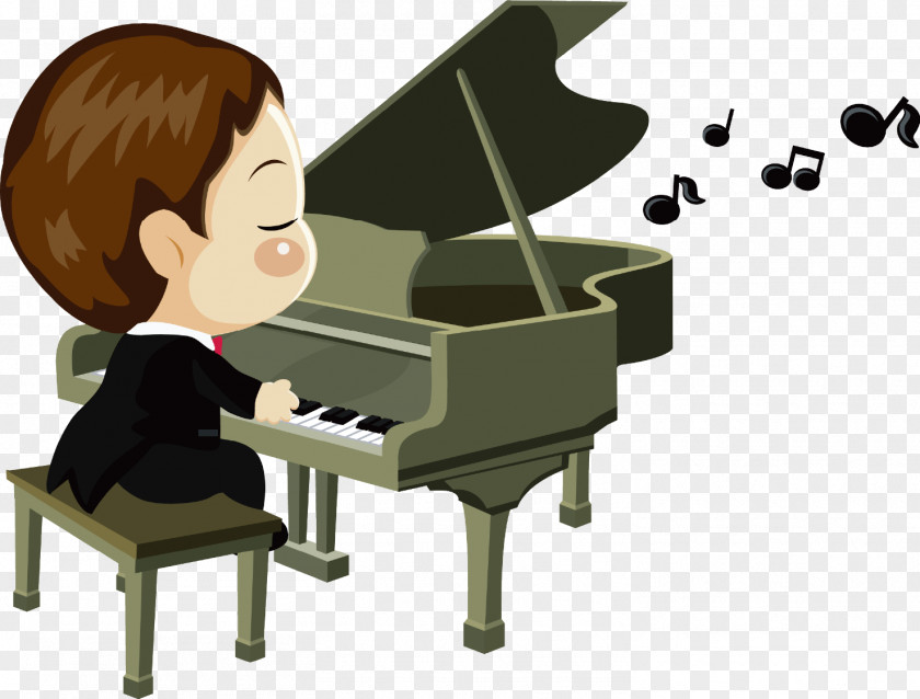 Piano Music PNG Music, Boy playing the piano clipart PNG