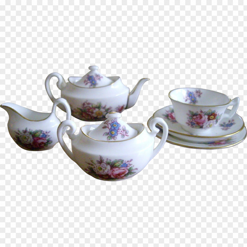 Pink Teapot Coffee Cup Kettle Saucer Porcelain PNG