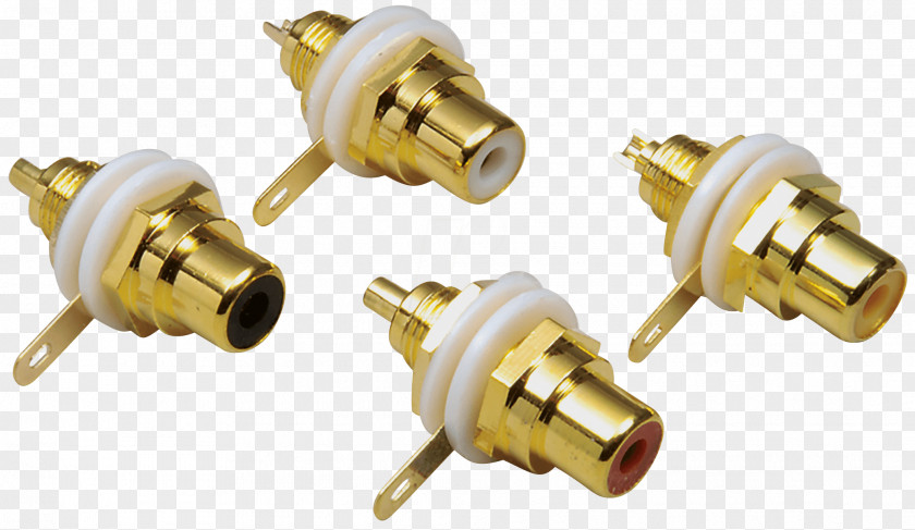 High End RCA Connector Electrical Electronics Color Metal PNG