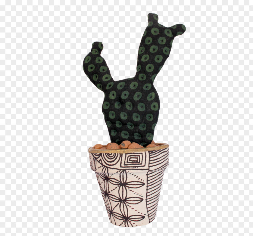 Arizona Cactus Textile Ceramic Flowerpot Artifact PNG