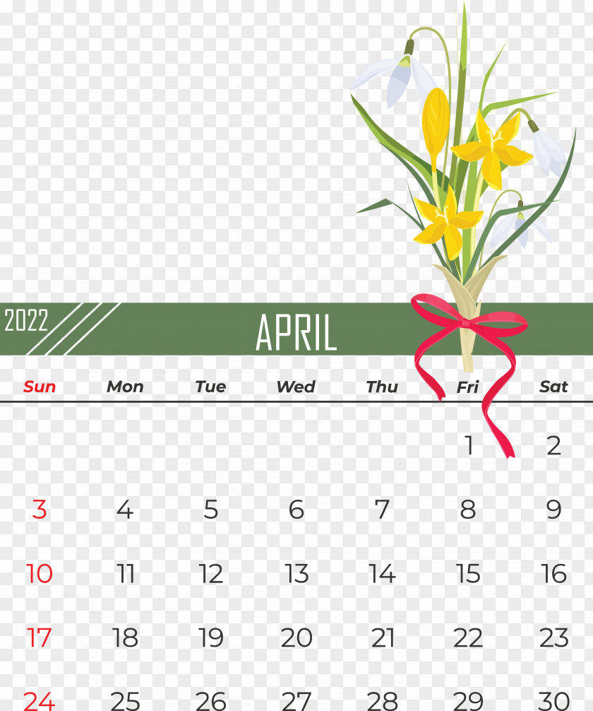 Flower Calendar Line Reading PNG