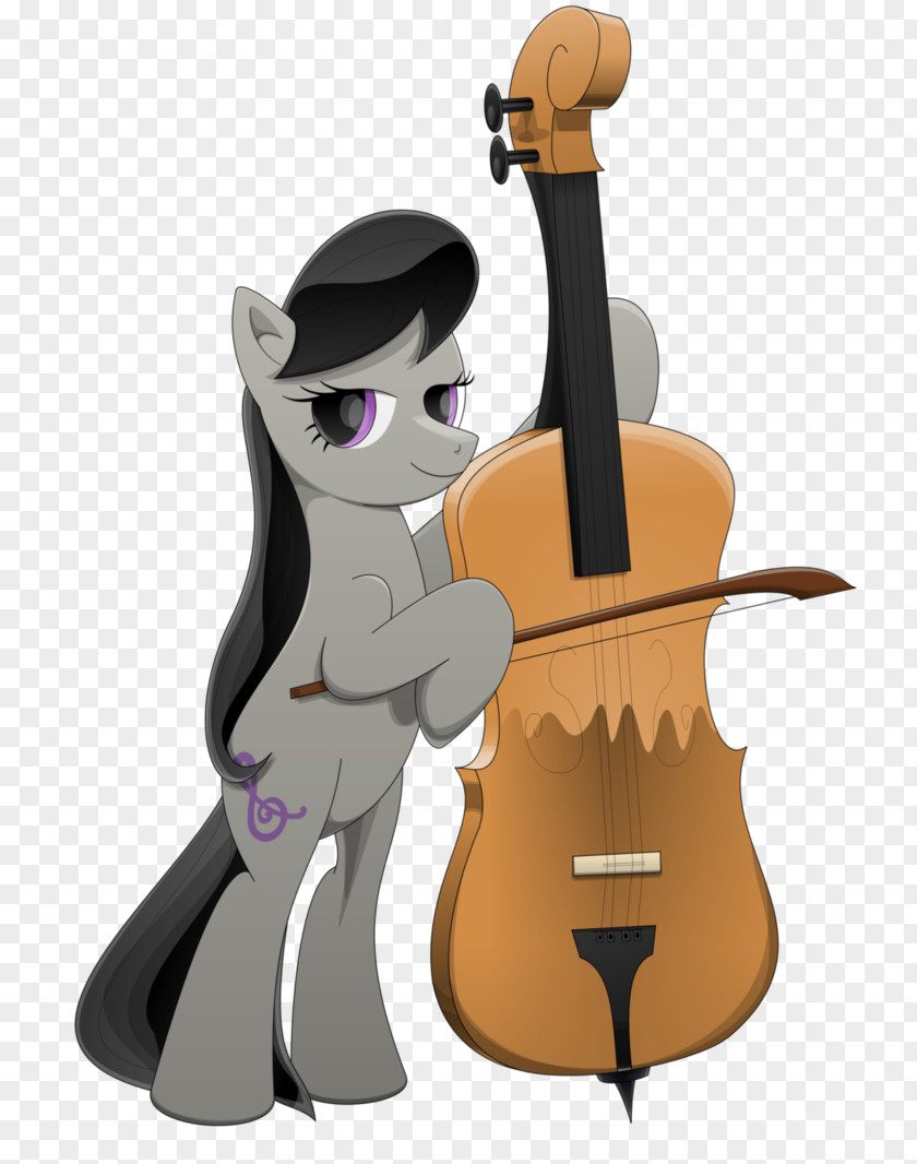 Horse Cello Violin Cat Character PNG