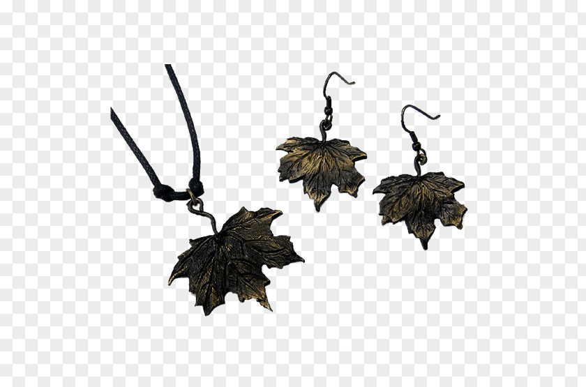 Maple Leaf Necklace Earring Medieval Jewelry Middle Ages Jewellery PNG