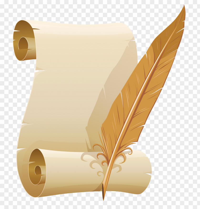 Scrolled Paper And Quill Pen Clipart Image Corp Ink PNG